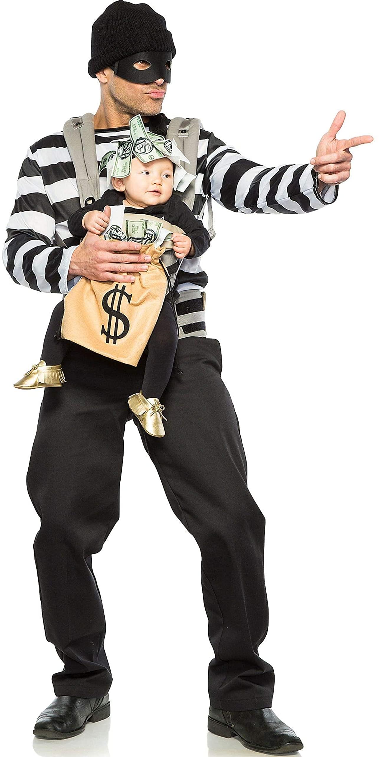 Robber & Money Bag Costume for Parent & Baby